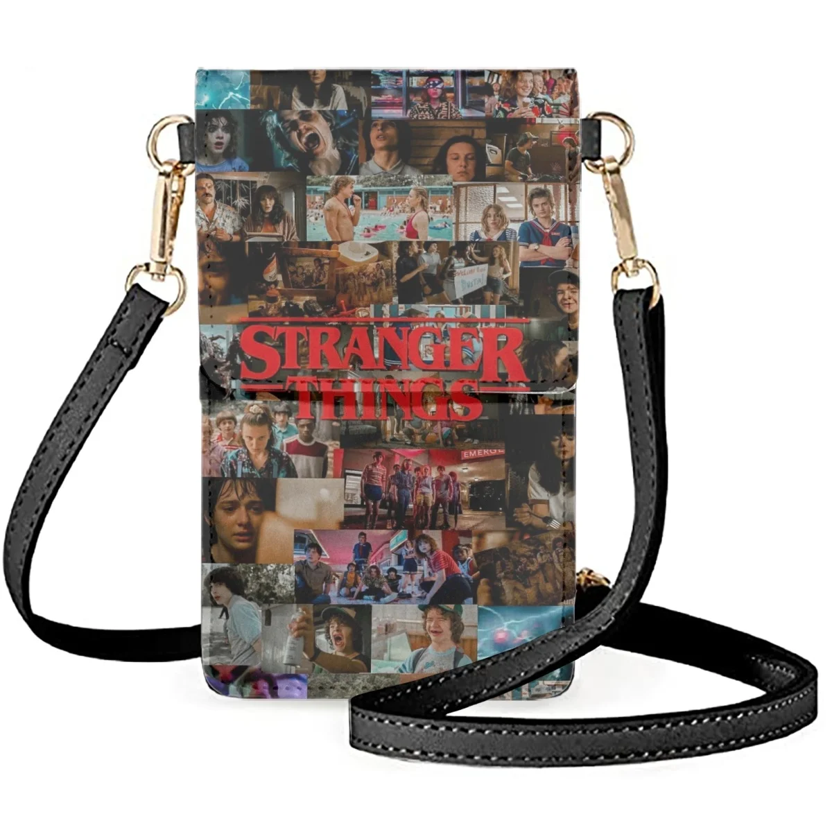 

FORUDESIGNS Stranger Things 4 Leather Shoulder Bags Flip Diagonal Satchel Popular TV Shows Women Messenger Mobile Phone Bag