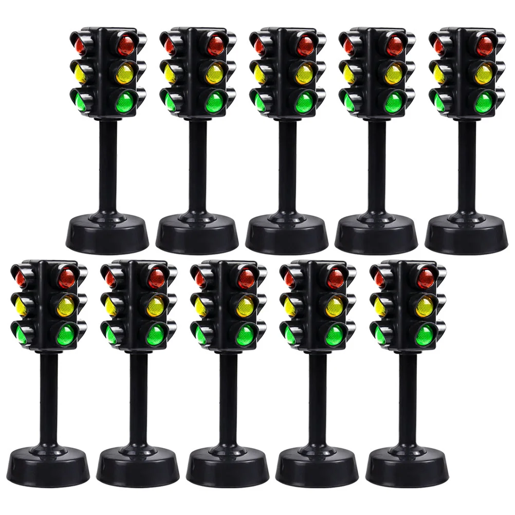 

12 Pcs Traffic Light Model Kids Signs Toy Toys Crosswalk Signal Models Abs Educational Simulation Toddler Mini