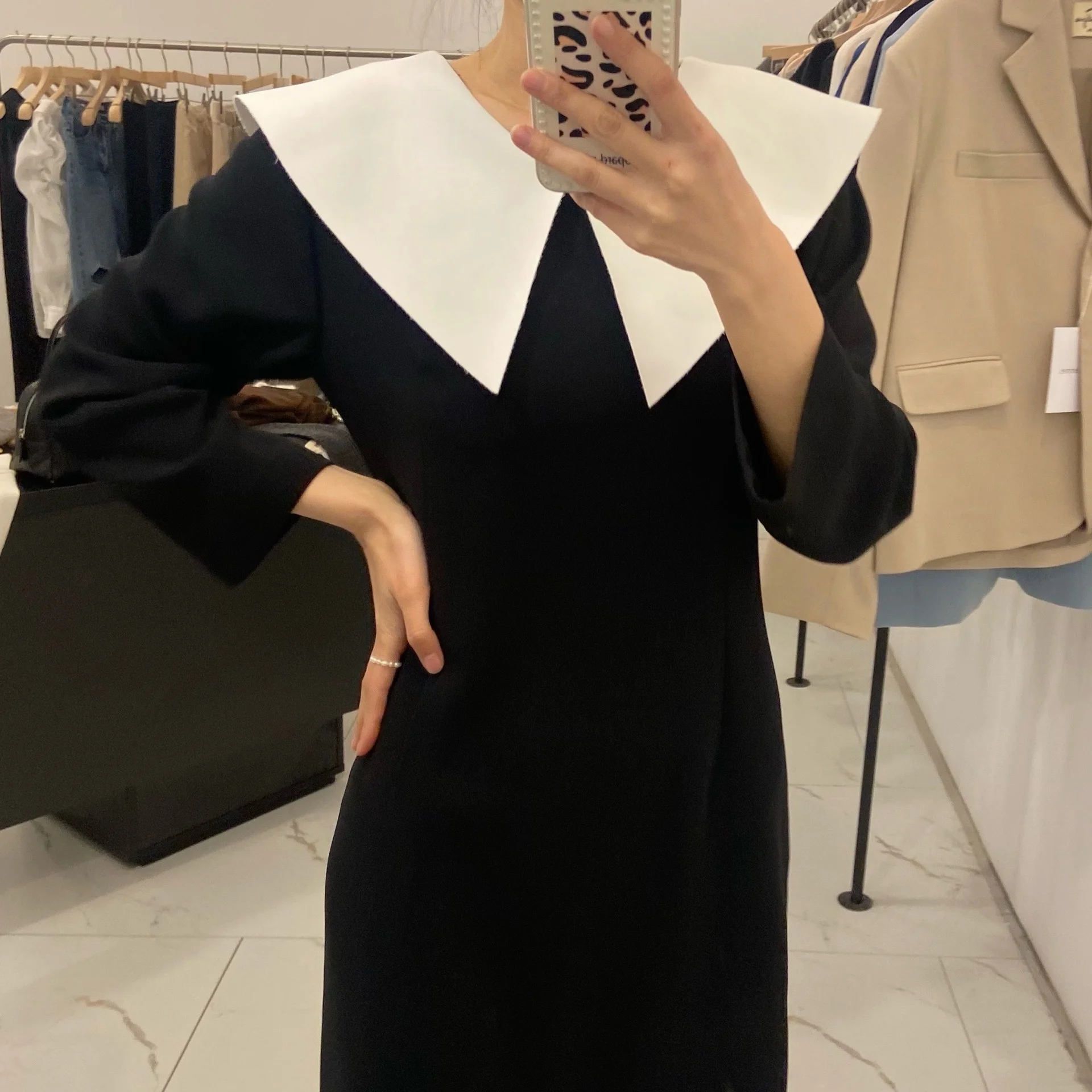 

Maje hoydsn 2022 spring new Korean Dongdaemun date Bi ready ~ French style large lapel lady dress