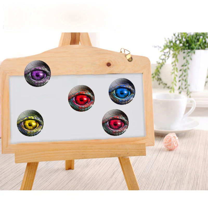 Фото Halloween 30 MM Fridge Magnet Terrorist Ghost Dragon Eagle Eye Glass Dome Magnetic Refrigerator Stickers Note Holder Home Decor №4