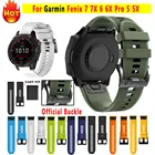 Ремешок силиконовый для смарт-часов Garmin Fenix 7 7X 6 6X 6X Pro Fenix5 5X Forerunner 935 945
