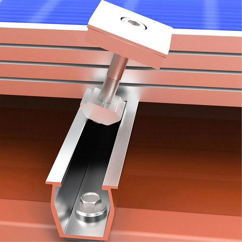 Solar Panel Mount Bracket Rails Clamp Fastening Module Mounting PV Power Supplies Trapezoidal Roof