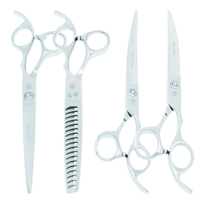 

Purple Dragon 7" Pet Grooming Scissors Dogs Hairdressing Cutting Thinning Curved Shears Professional Pets Groomer Tijeras B0012B