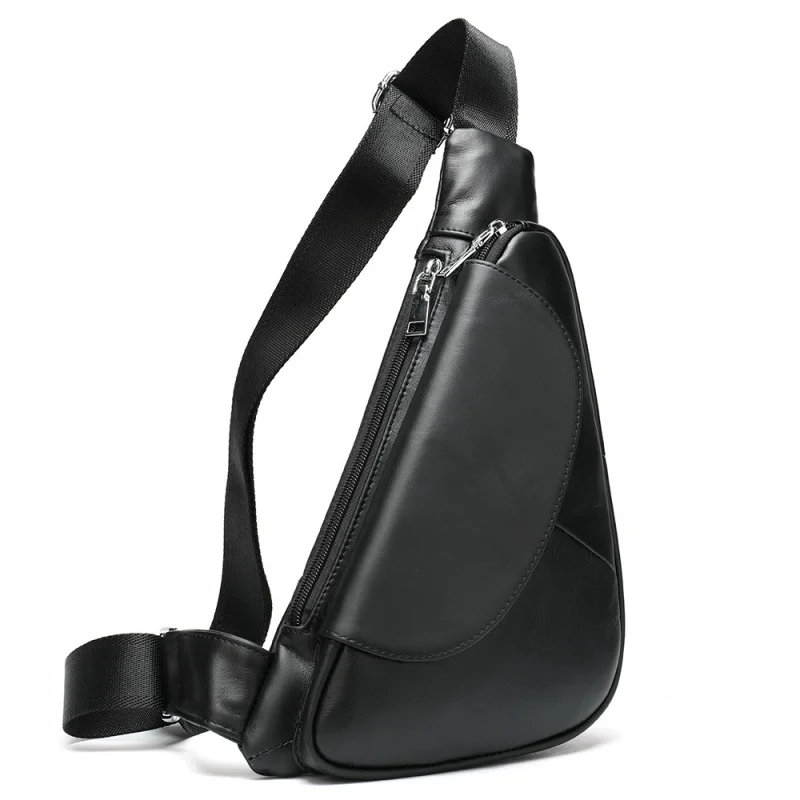 Мужская нагрудная сумка из натуральной кожи