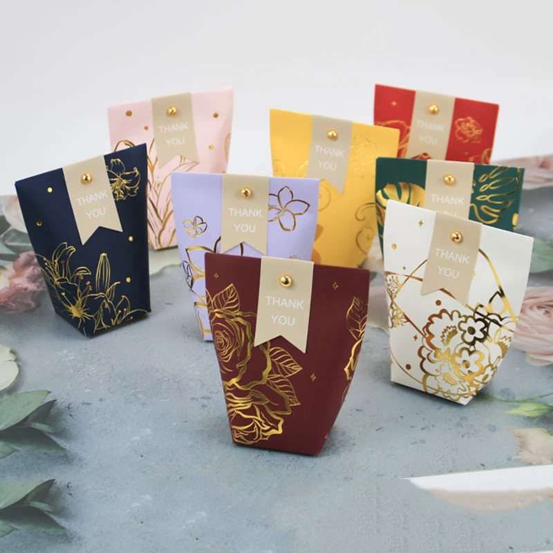 10 шт. высококлассная Бронзирующая бумажная коробка для конфет шоколадных