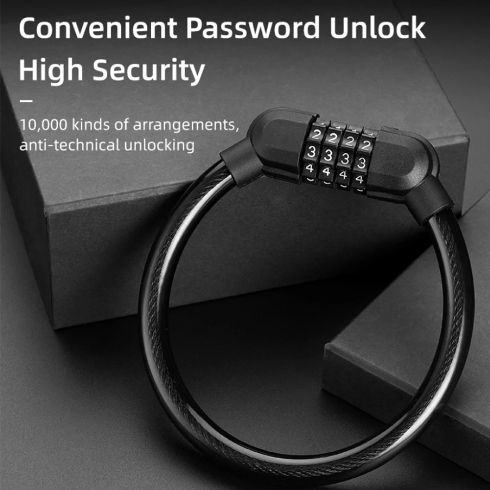 

Bicycle Lock Mountain Bike 4 Digit Password Lock Anti-theft Portable Security Chain Motorcycle Bike Password Lock Universal