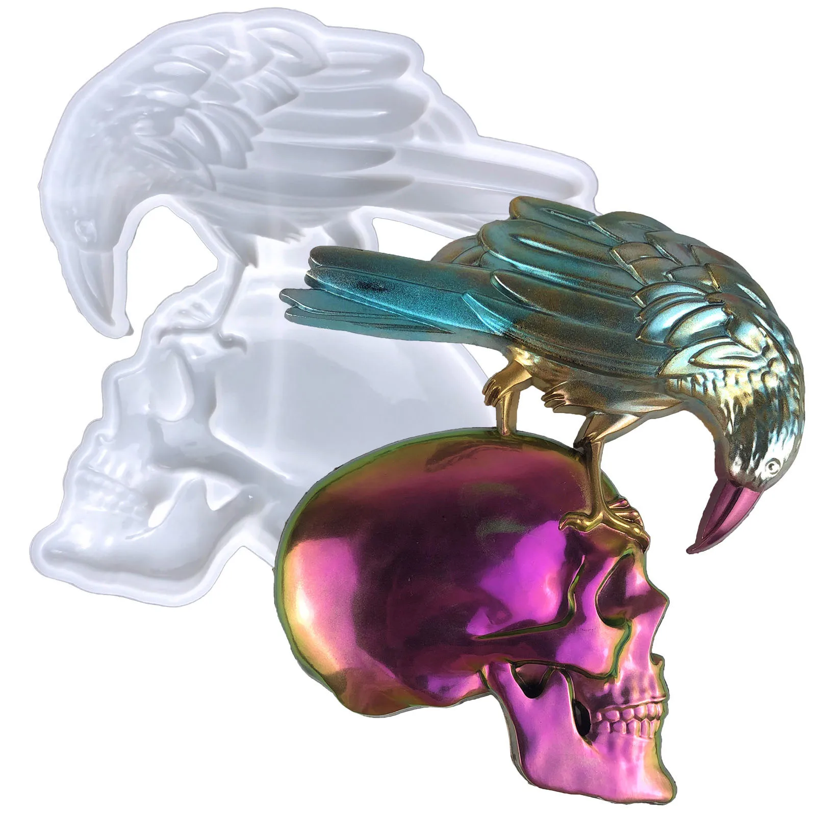 Силиконовые искусственные 3D формы в форме вороны для эпоксидной смолы на