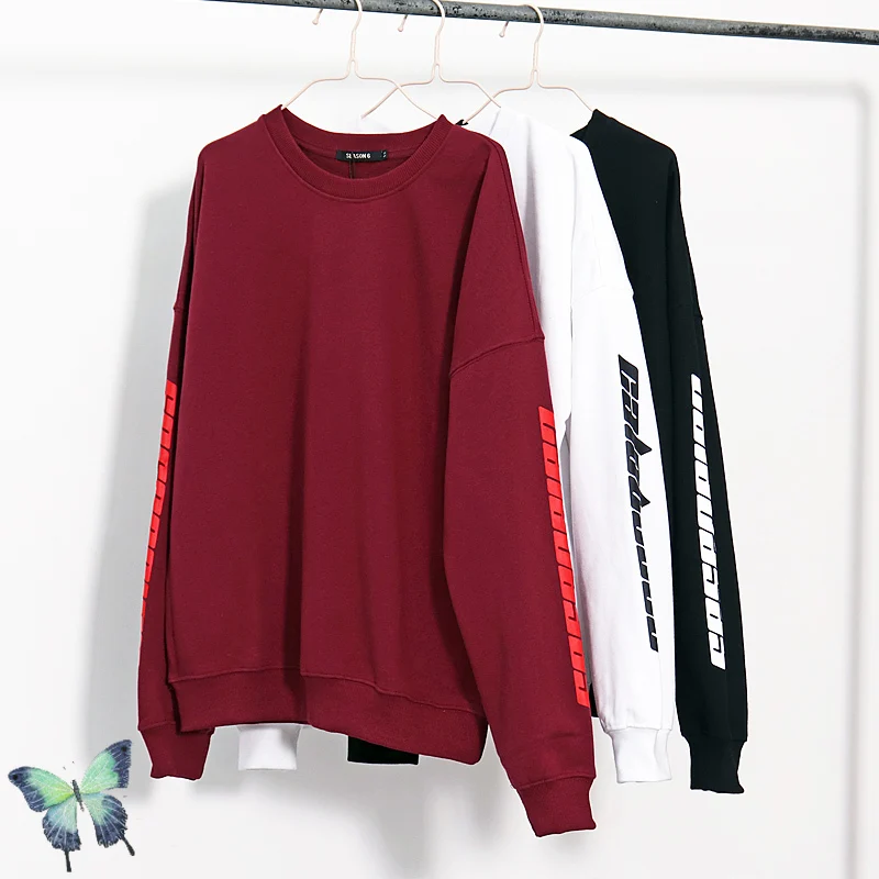 

Winter SEASON 6 Men O-Neck Sweatshirts Letter Printing Long Sleeve Pullover Women High Quality Casual Sweatshirts Solid Color