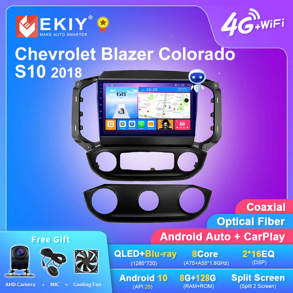 Автомагнитола EKIY T7 Android 10 для Chevrolet Blazer Колорадо S10 2018 6G + 128G стерео GPS навигация Carplay