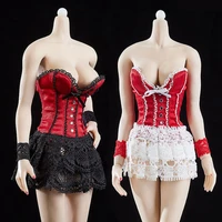 16 female bustier lace dress fashion skirt clothes set for 12 middle big breast action figure body doll for hobby collection