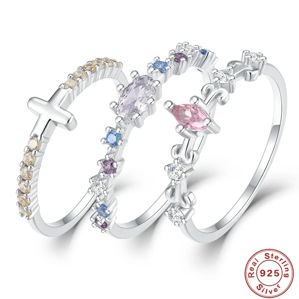 VAL Стерлингового Серебра 925 пробы с цирконом размер 7 кольца для женщин свадебные