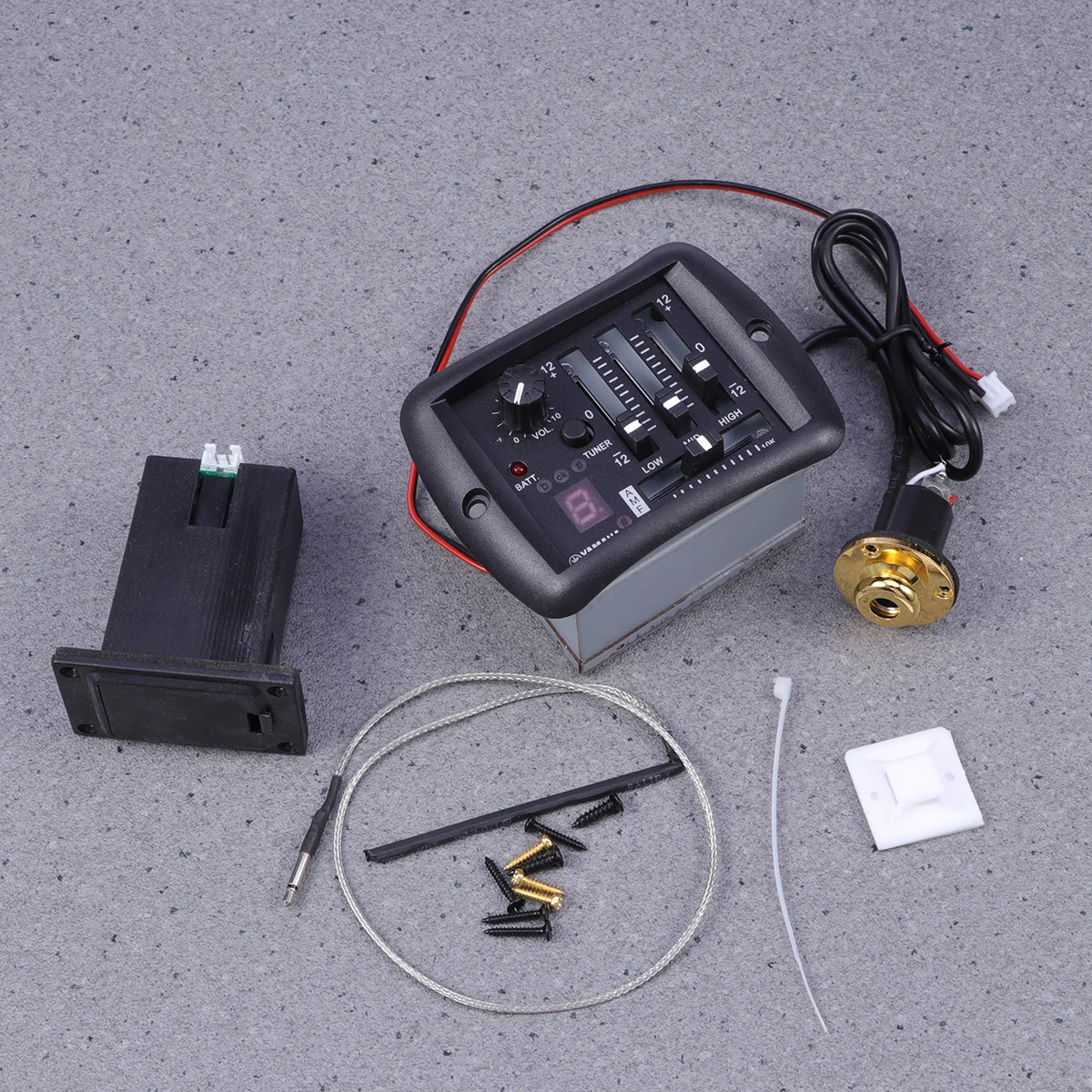 

1 Pc EQ 3 Band Equalizer Tuner System Electric Acoustic Guitar Preamplifier Tuner with LOW Middle Volume High Control Knob