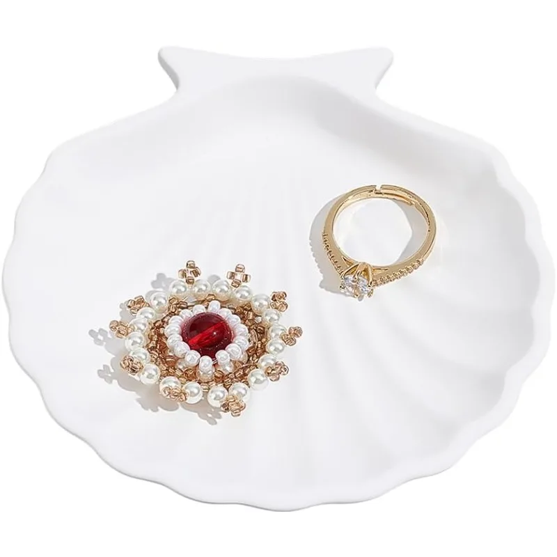 Белый Лоток Для Ювелирных Изделий В Форме Ракушки 4 13x4 21x0 83 Дюйма Маленькая