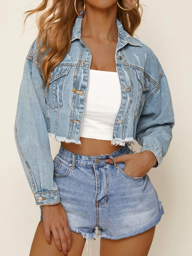 

Новинка, джинсовое пальто, однотонное свободное повседневное джинсовое пальто для женщин