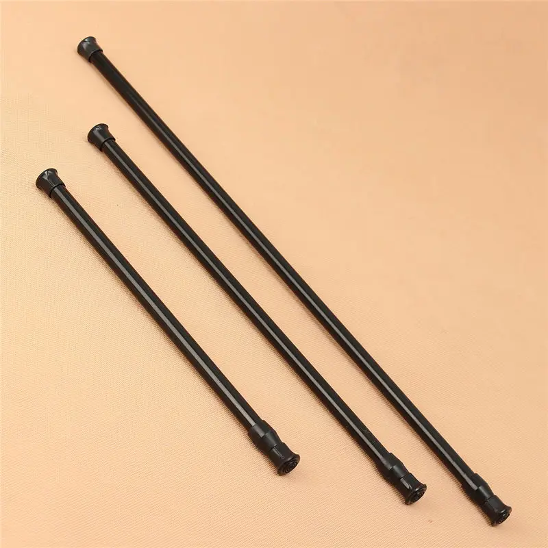 Черная новая расширяемая регулируемая удлиняемая пружинная штанга для крепления штор, душевых кабин, гардероба и ванной комнаты.