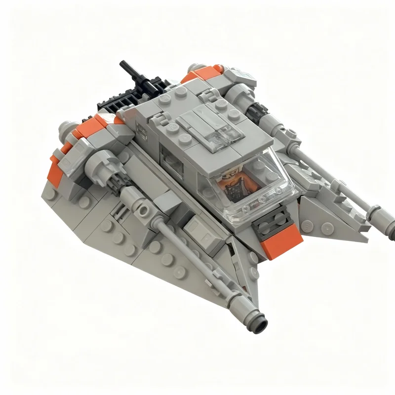 Фото 266 деталей MOC T-47 Snowspeeder: модель звездолета для сборки, декор для дома, украшение для стола, акцент для полки, премиум-подарок для взрослых №4