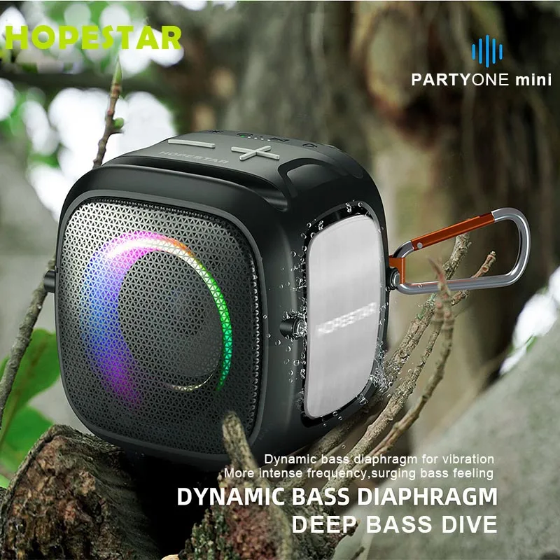

Беспроводные Bluetooth-колонки HOPESTAR Partyone, TWS наружные водонепроницаемые портативные сабвуферы высокой мощности для музыкального центра, светодиодные фонари