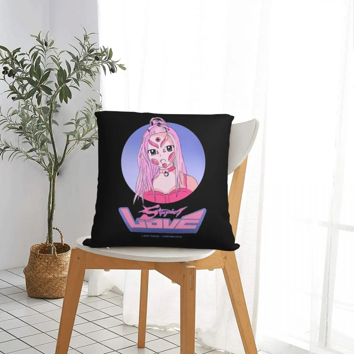 Мягкая Хроматическая наволочка с принтом Love Gaga Lady Born This Way |