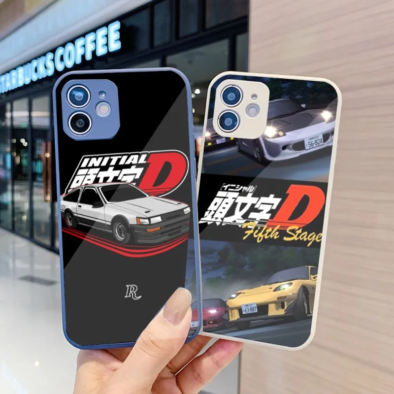 Initial D AE 86 Phone Case For IPhone 14 13 12 11 Pro Max X XR XS 8 7 Plus Liquid Glass Color Phone Cover