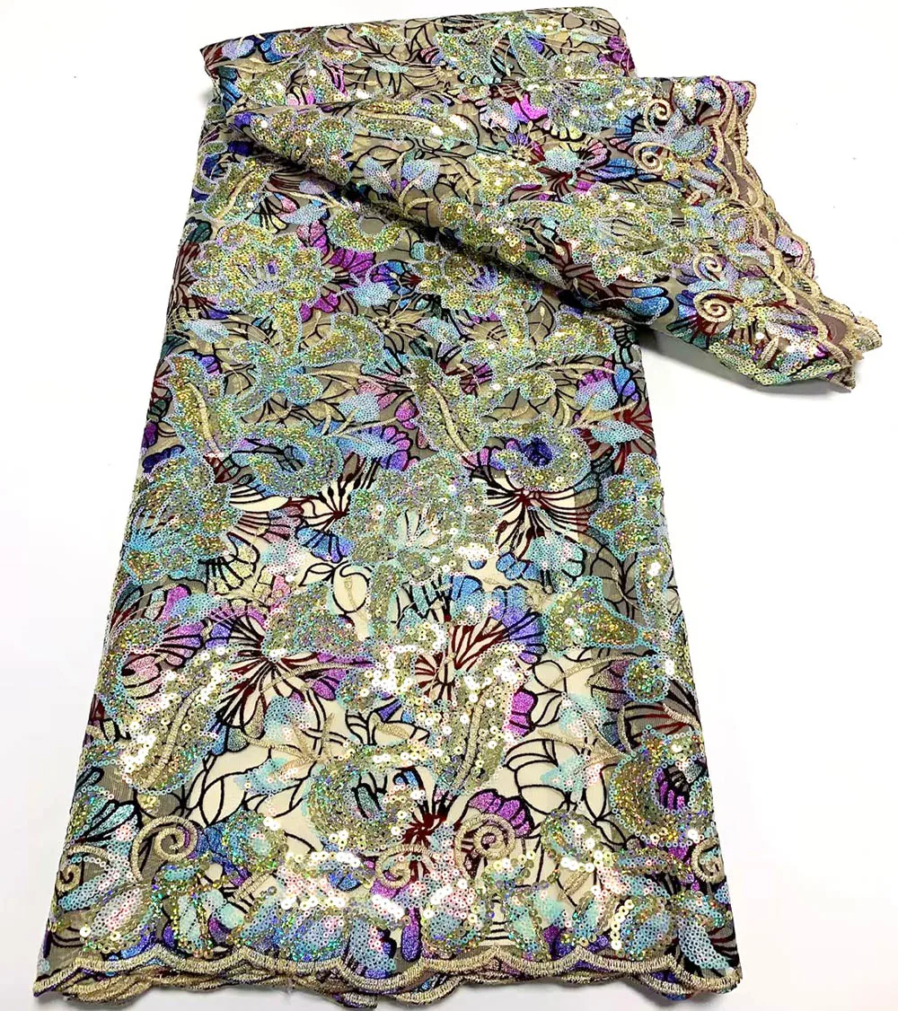 

Роскошная Высококачественная африканская бархатная кружевная ткань 2023 нигерийская блестящая позолоченная ткань с вышивкой для свадебной вечеринки