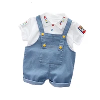 new summer baby clothes suit children girls boys casual t shirt overalls 2pcssets toddler sports costume infant kids tracksuits