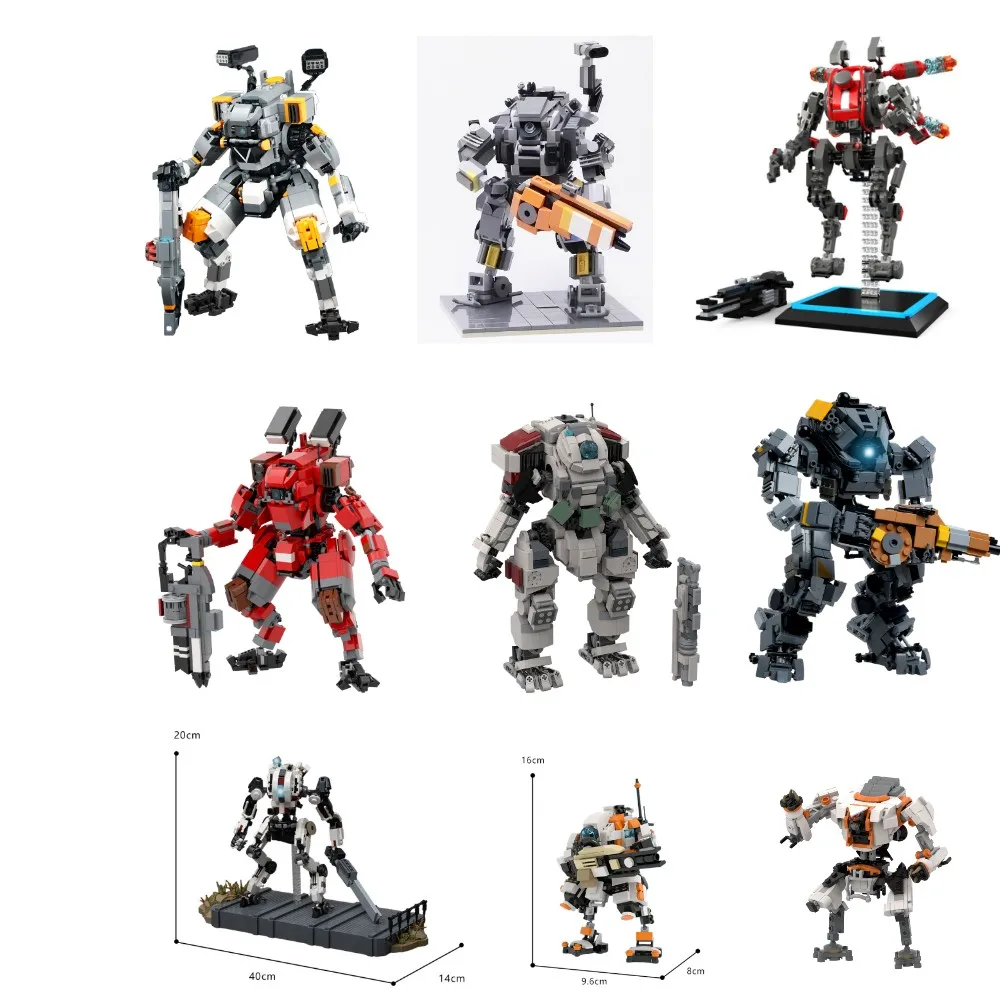 Фото MOC ионный класс Titas Mecha робот, набор строительных блоков, игра Titanfalleds 2, пионер, Титан FS-1041, боевые подсказки, солдаты, кирпичи, игрушки №1