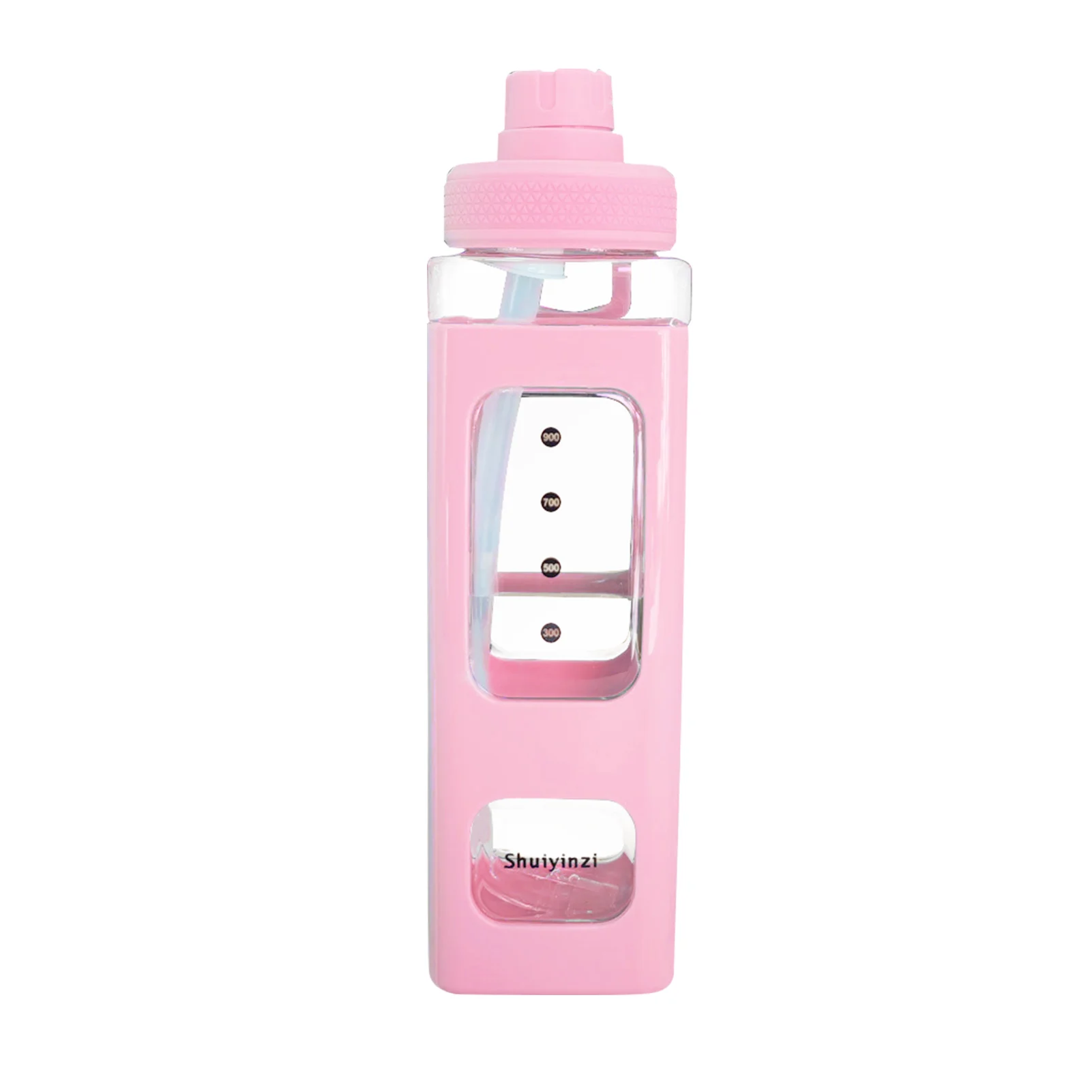 

Outdoor Cycling Leak Proof 900ml Lightweight Water Bottle Practical Cute Sticker Home Kitchen Baking Drinking Gym With Straw