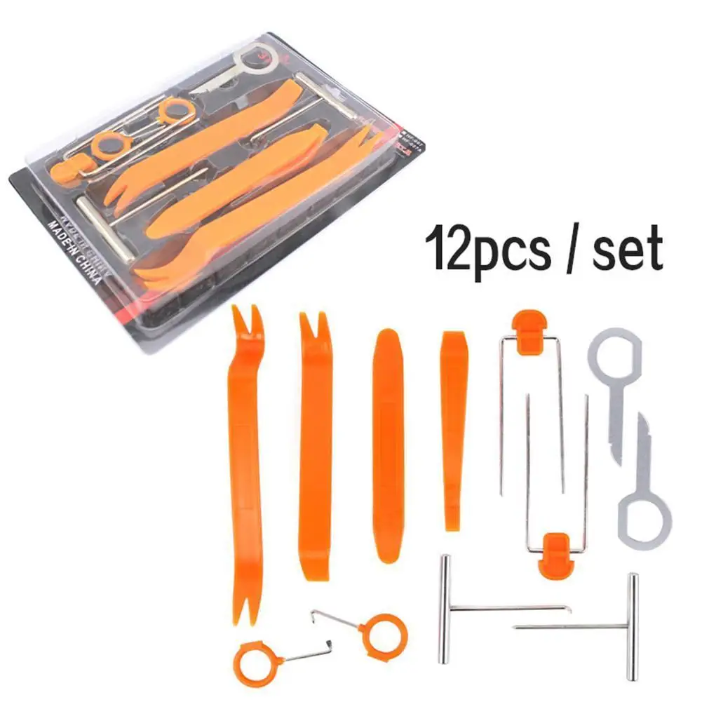 

4pcs 12pcs/set Remover Removal Puller Pry Tool Car Door Panel Trim Upholstery Retaining Clip Plier Tool Hand Tool Set