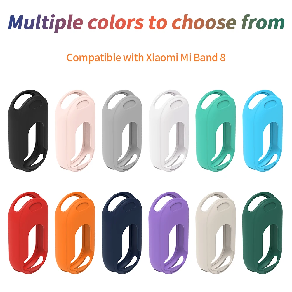 

Soft Matte Silicone Cover for Xiaomi Mi Band 8 Case Hollow Watch Protector Frame Slim Bumper Lightweight Accessories