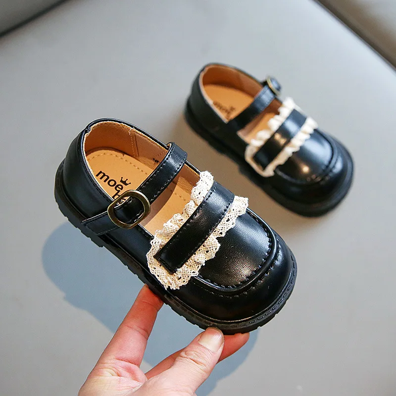 

Новинка весна-лето 2022, Милая принцесса, Мэри Джейн, кружевная детская Модная японская униформа, черные туфли из искусственной кожи на плоско...