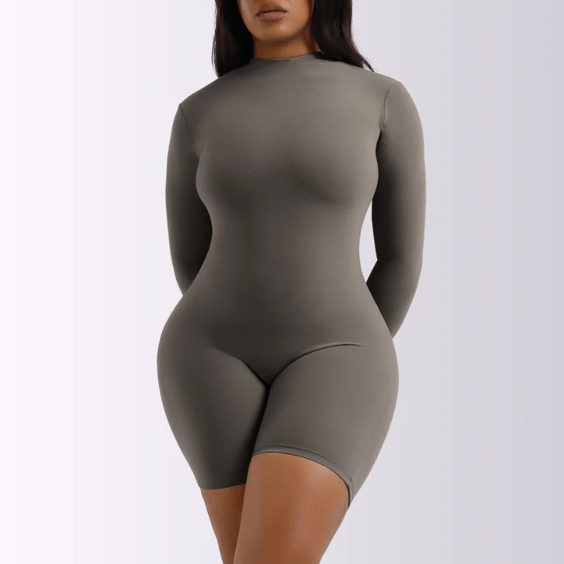 Fleece Lined Thermal Underwear Turtleneck Bodysuit Long Sleeve Body Shaper for Women Shaperwear Thermal Undershirt Tank Tops