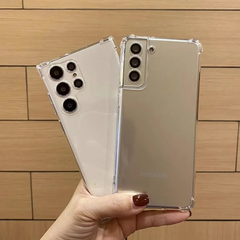 Soft Case For Samsung Galaxy S23 Ultre S22 S21 S20 Fe S10 S9 S8 Plus Note 20 10 Shockproof Clear Lens Protection Tpu Cover