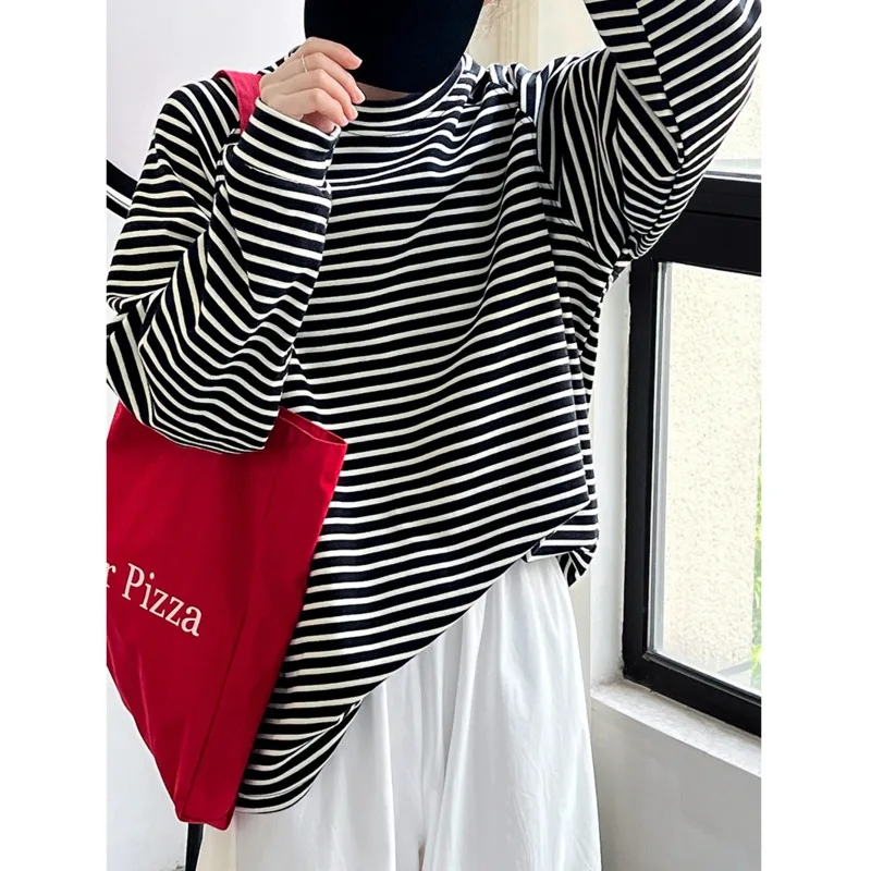 

Женский Осенний пуловер, свободные топы с круглым вырезом и рукавом реглан для минимализма