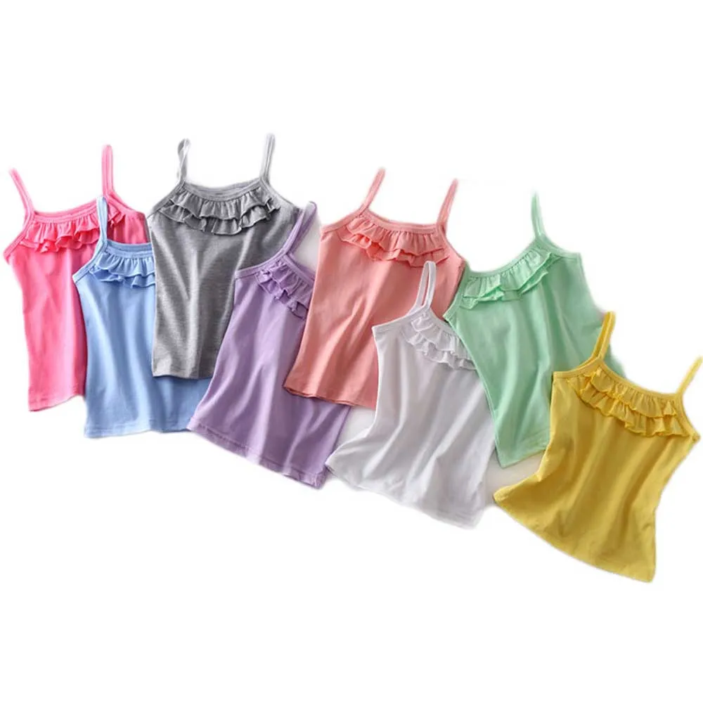 Girls Sleeveless T-shirts Kids Cotton Tops  2-8Y Children Underwear Baby Camisole Toddler Singlets 2022 Summer Tank Top