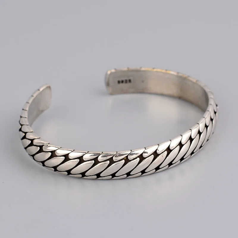 

Fashion Simple Tire Pattern Bracelets For Women Retro Hip Hop Silver Plated Open Hand Jewelry Holiday Gift Accessories Wholesale