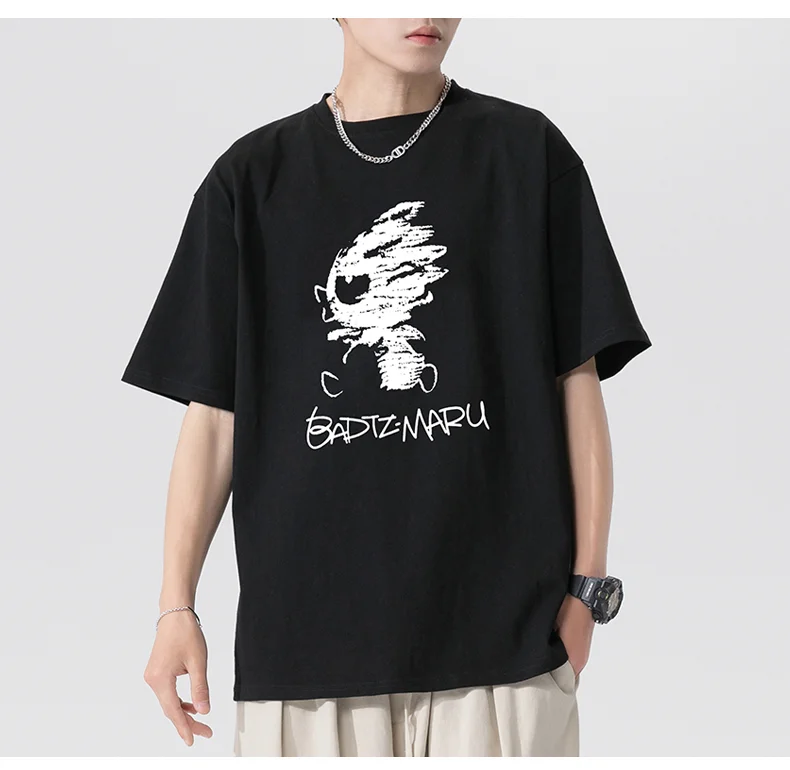 

W0903 T-shirt men's short-sleeved 2022 summer new trend all-match loose half-sleeved tide brand cotton top
