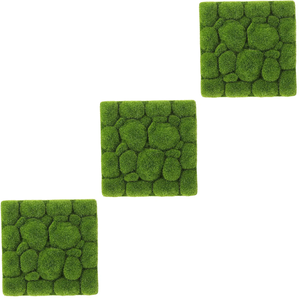 

3 Pcs Faux Turf Indoor Outdoor Rug Greenery Wall Artificial Outdoor Plants Simulated Moss Foam Fake Lawn Wedding Decor