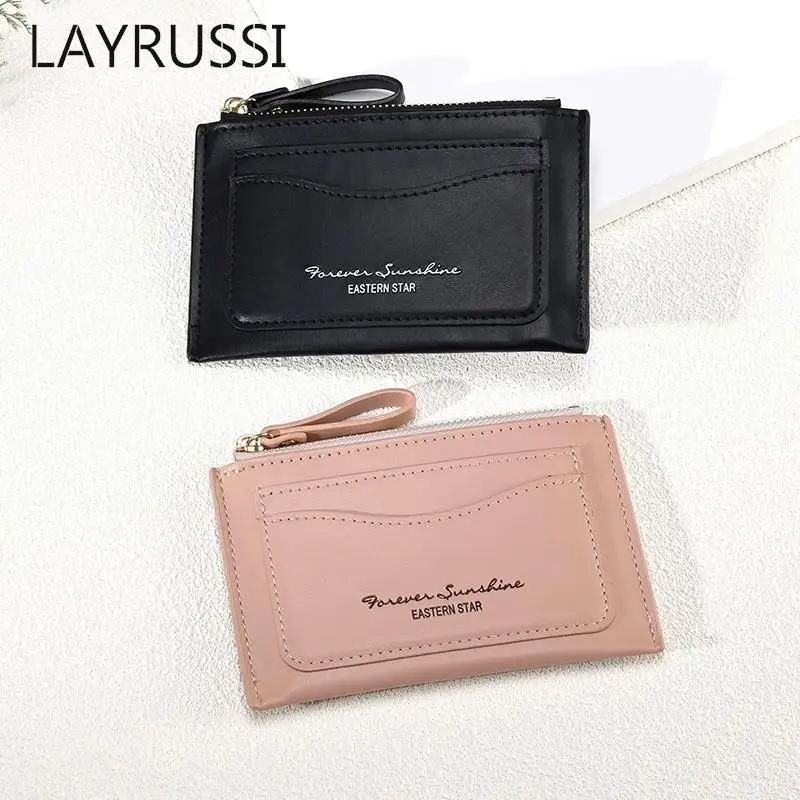 Женский модный маленький кошелек LAYRUSSI на молнии для монет из искусственной кожи