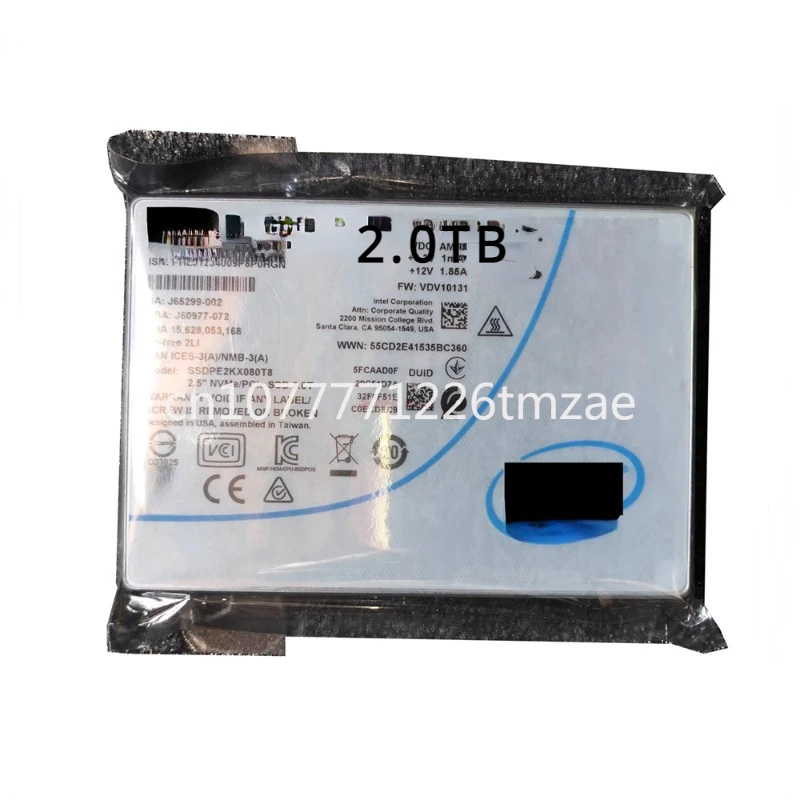 Твердотельный накопитель Ssdpe2kx080t8 для Intel 2 ТБ P4510 SSD серии DC NVMe U.2 5