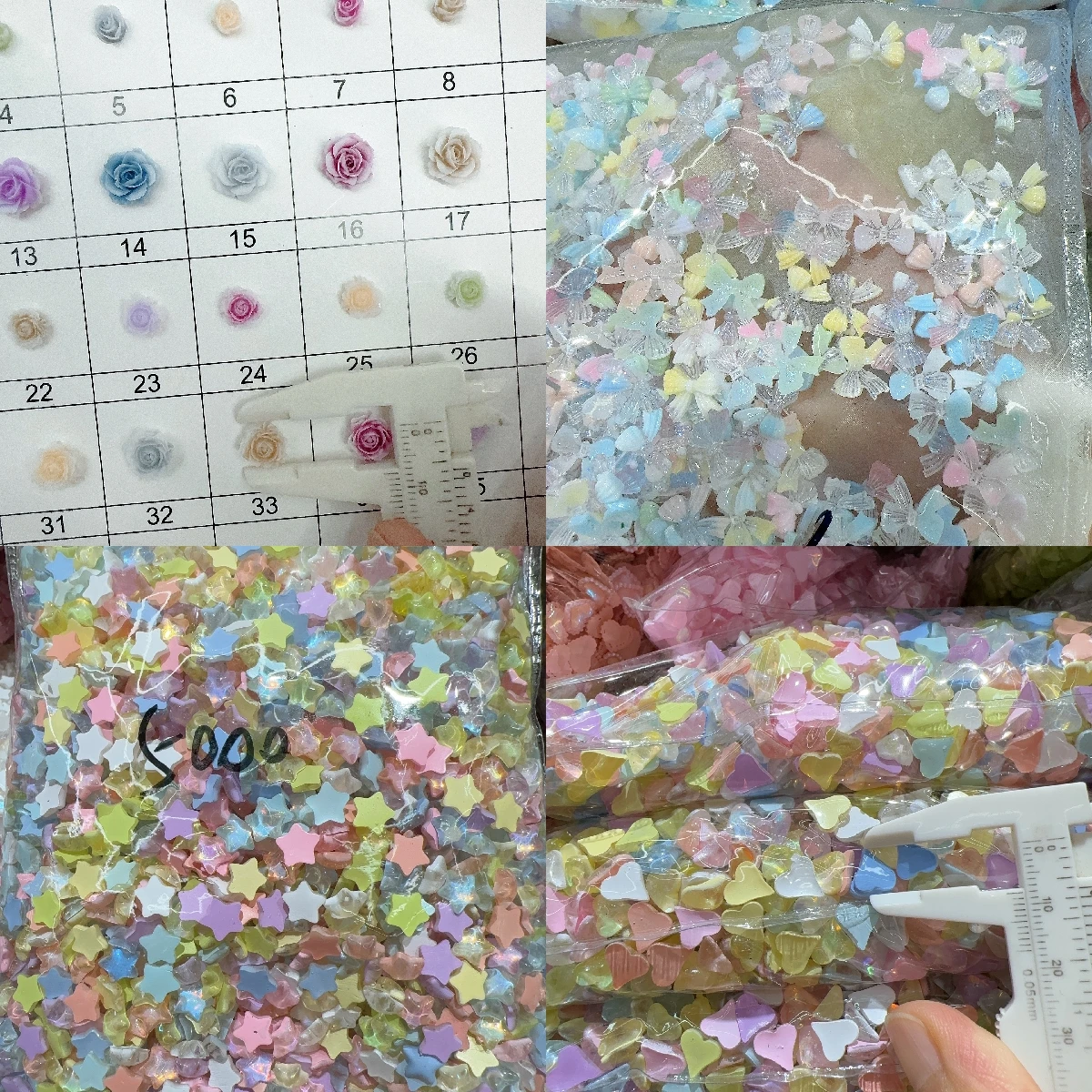 1000-5000 штук 6-12 мм Сделай Сам Мини мультфильм звезда сердце плоский кабошон