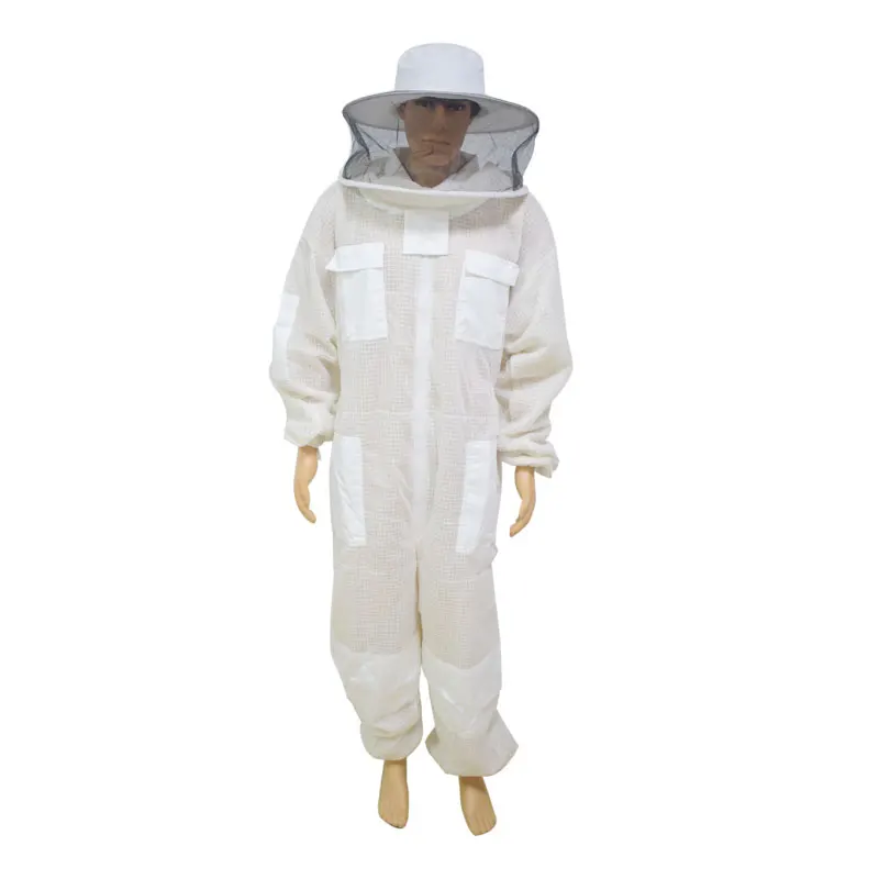 Professional Anti Bee Protective Suit 3-Layers Ultra Breathable Ventilated Beekeeping Suit with Round Veil Beekeeping Equipment
