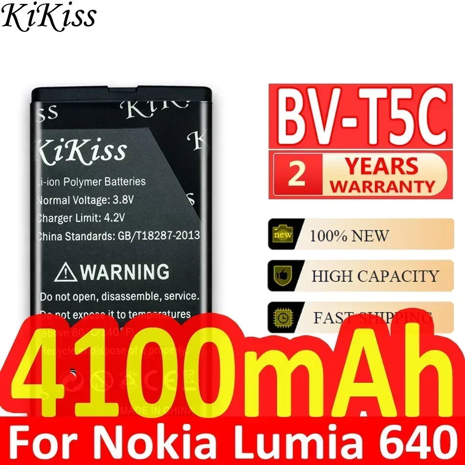 Аккумулятор KiKiss 4100 мАч BV-T5C BVT5C для Nokia Microsoft Lumia 640 Lumia640 RM 1113 1073 Dual 1077