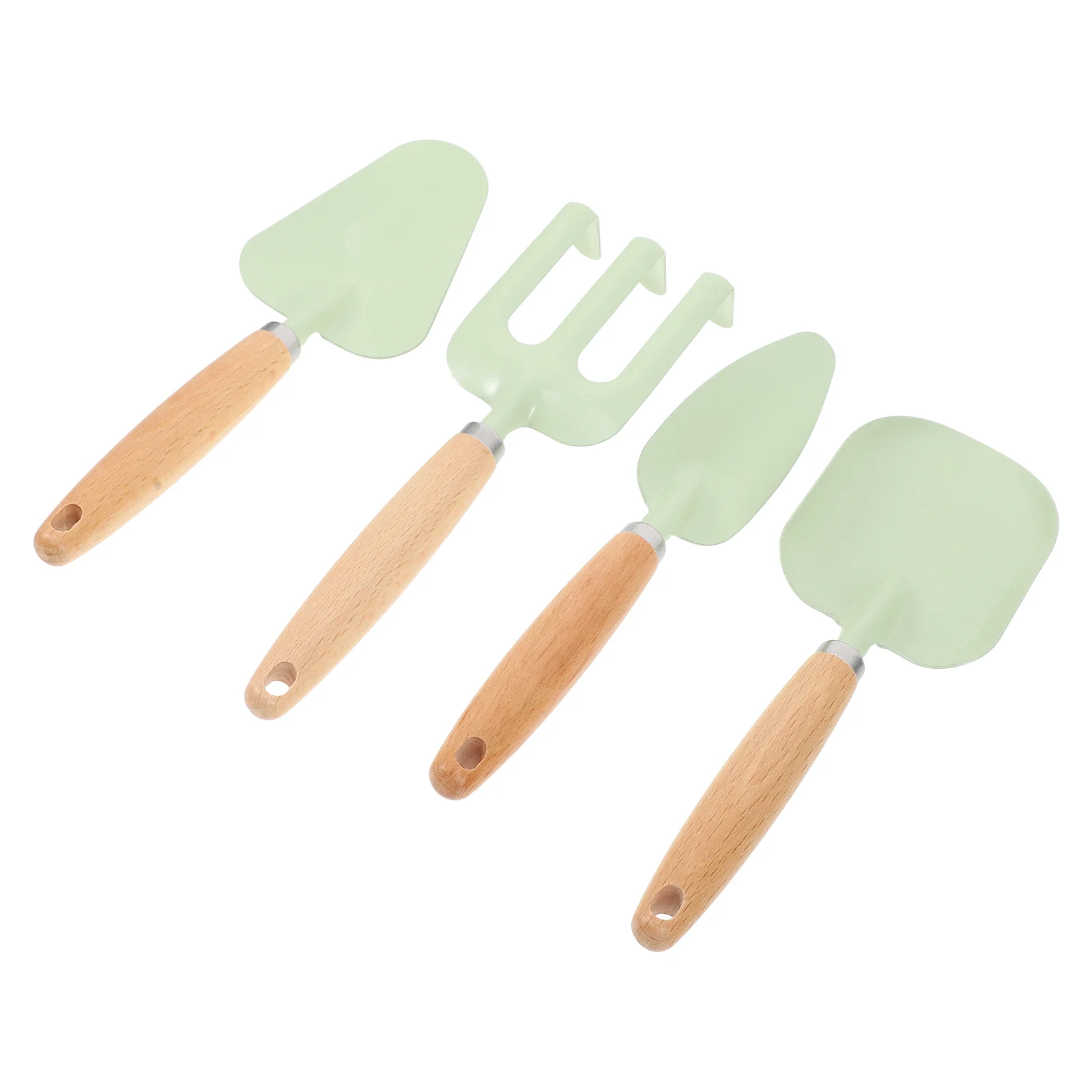 

1 Set of Wooden Handle Shovels Lightweight Planting Toys Premium Kids Gardening Rake