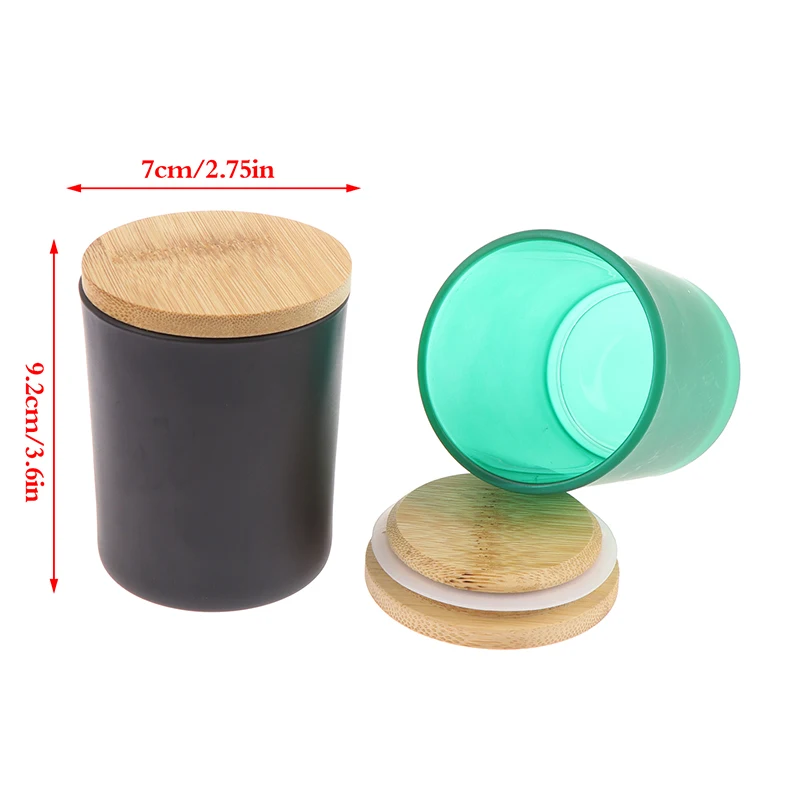 200ml Candle Holder Glass Containers Candle Cup With Bamboo Lid Scented Candle Jar Home Diy Candle Making Accessories images - 6