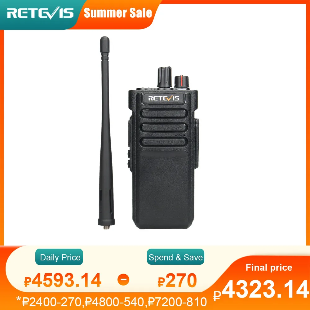 Рация Retevis RT29 10Вт дальнобойная 3-5 км мощная с защитой от воды IP67 VHF или UHF 1 шт. 2 шт. Долговечная двусторонняя радиостанция.