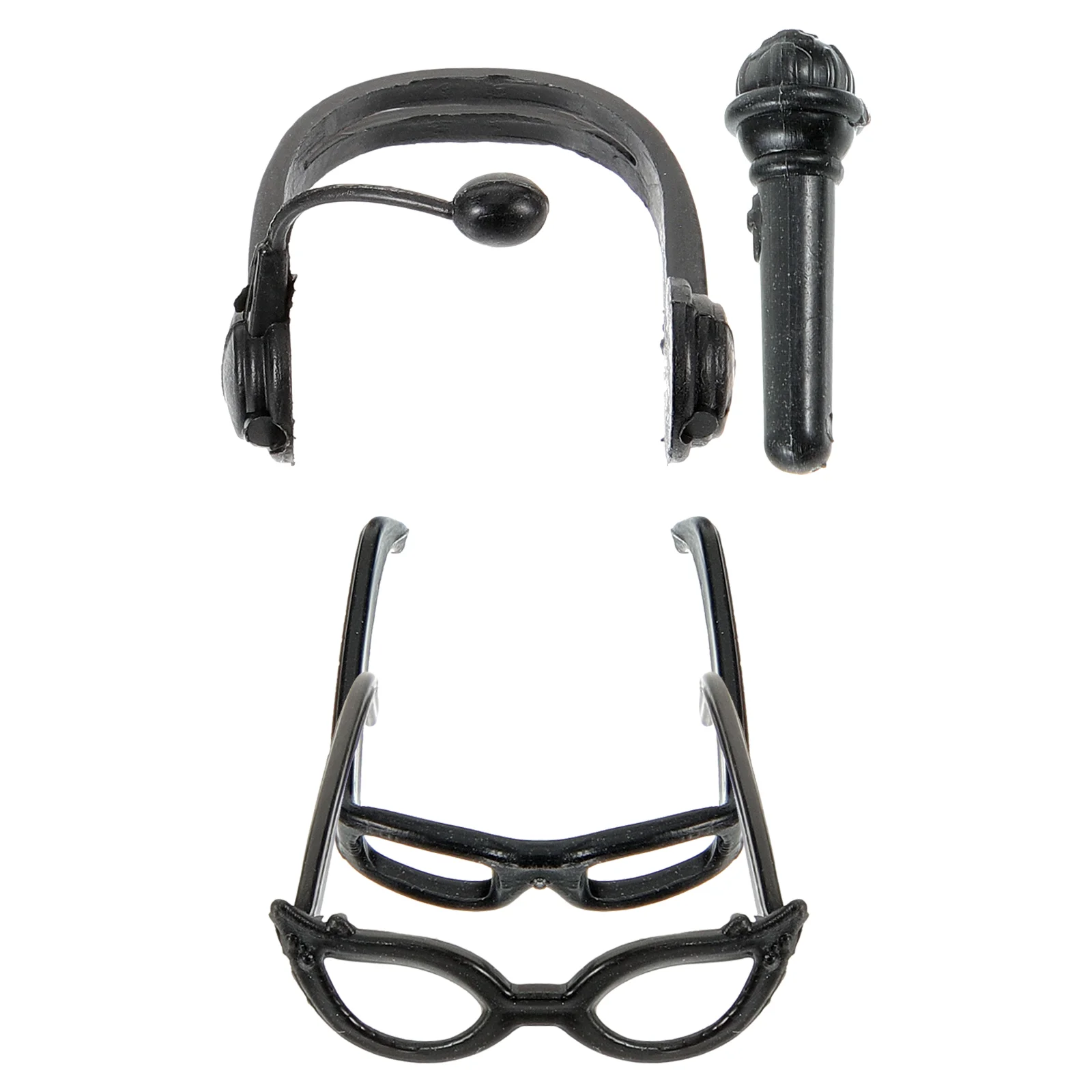

1 Set of Dress Up Glasses Adorable Mini Earphone Headsets Props Ktv Kit