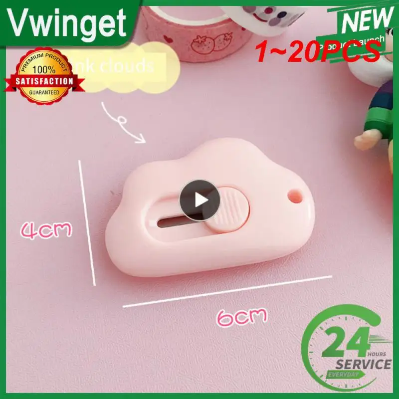 

1~20PCS Cute Rabbit Cloud Color Mini Portable Utility Knife Paper Cutter Cutting Paper Razor Blade Office Stationery Cutting