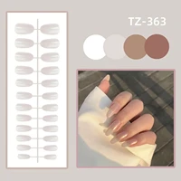 press on nails artificial full cover nail tips with press glue fake nails wearable pearl round head false nails