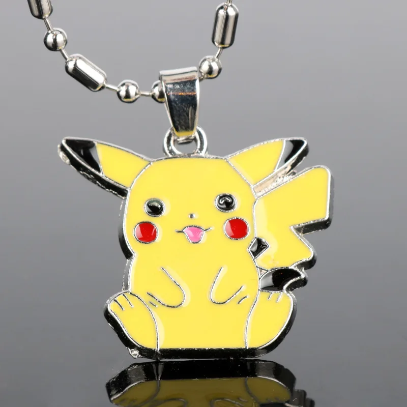 

Pokemon Kawaii Anime Pikachu Figure Alloy Drip Oil Necklace Cute Decorative Accessories for Children Decorative Couple Pendants