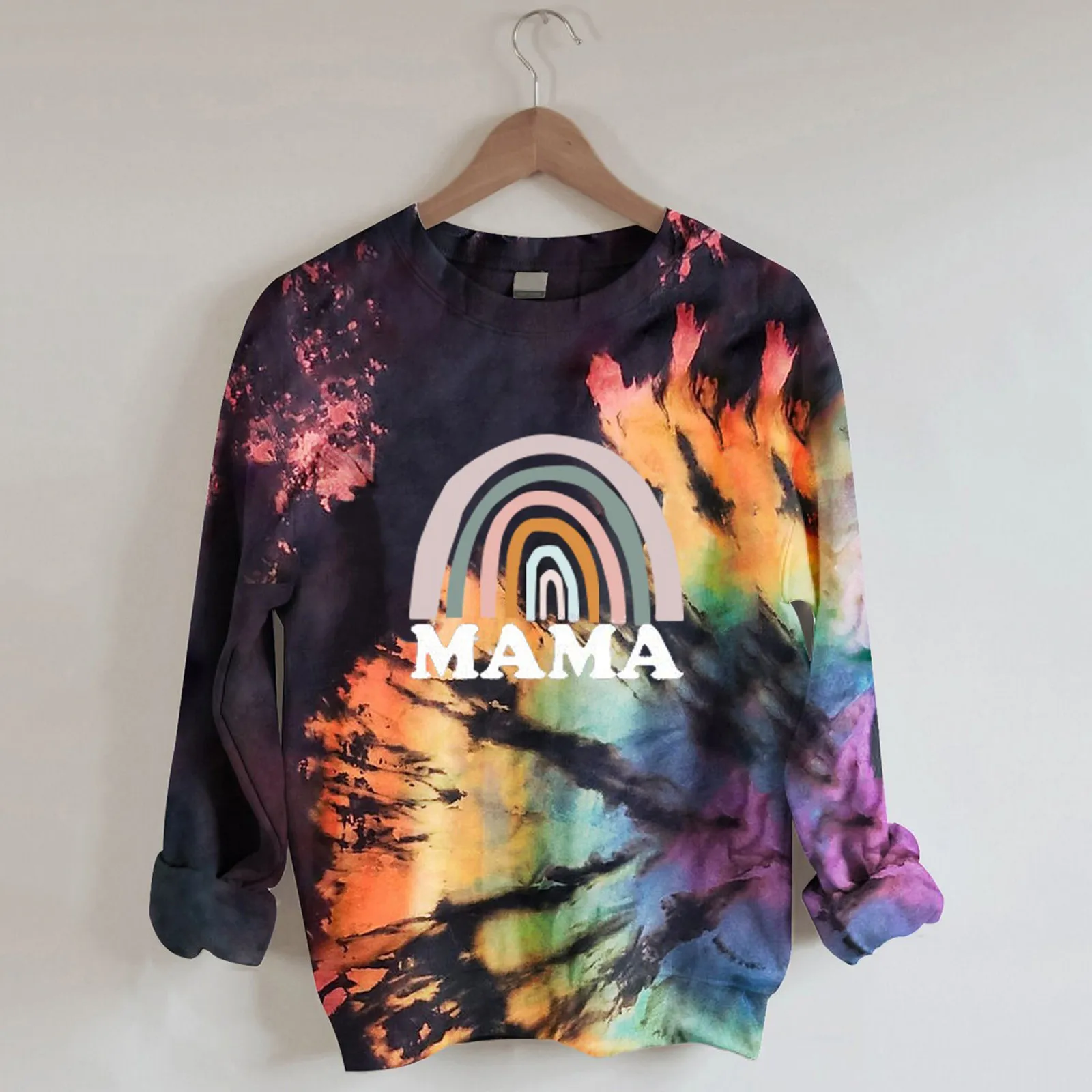 

Sweatshirt Short Long-Sleeved Top Print Hooded Loose Curled Women's Sternum Half Snap Pullover Women Athletic Hoodies Women